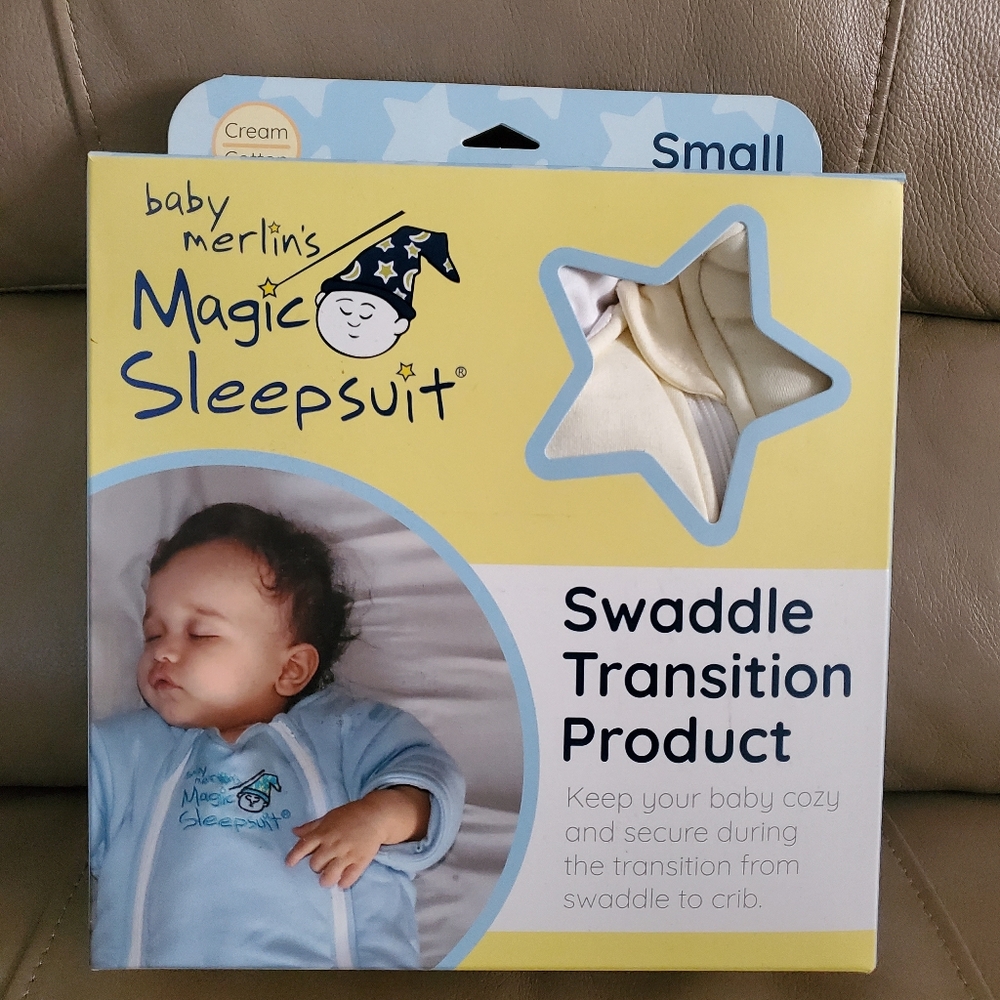 Baby Merlin's Magic Sleepsuit - Cream Swaddle Transition